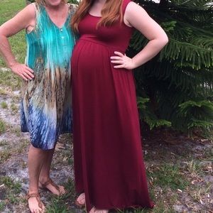 Red Maxi Maternity Dress